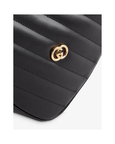 gucci black bag with hearts|Gucci interlocking shoulder bag.